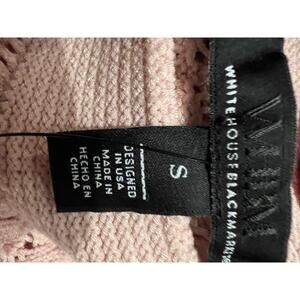 White House Black Market Pink Crochet Knit Sweater Size Small Long Sleeve